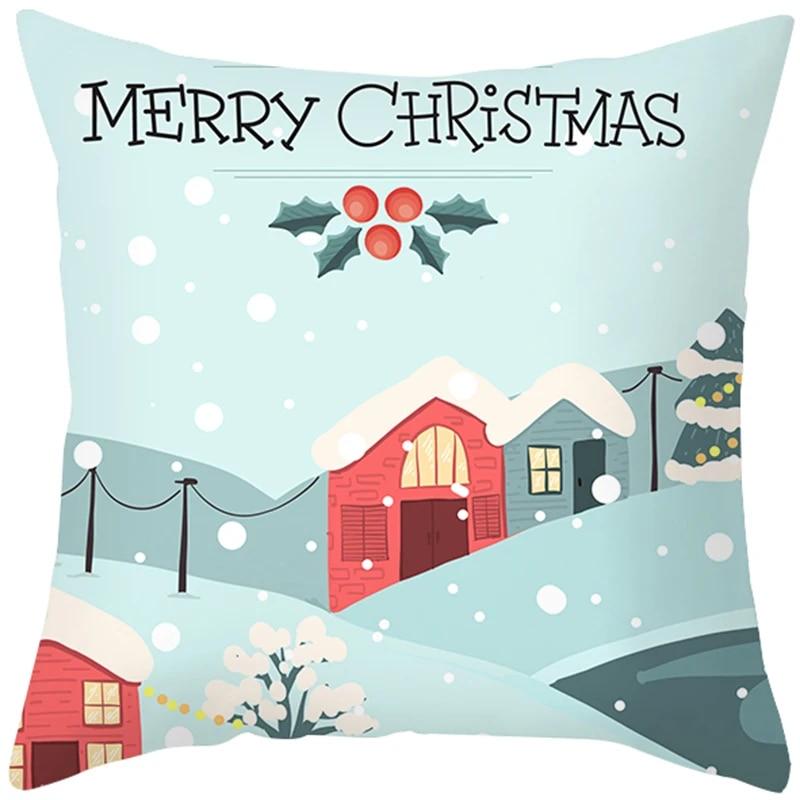 Santa Claus Snowman Schihe Tree Town Christmas Decoration Pillow Set bedroom Sofa restaurant car pillow sleeve  pillow case