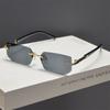 Ochelari de soare la modă pentru bărbați, stil nou european și american de afaceri, fără rame, cu ornamente metalice, ochelari de soare de personalitate pentru femei, în culori jeleu.