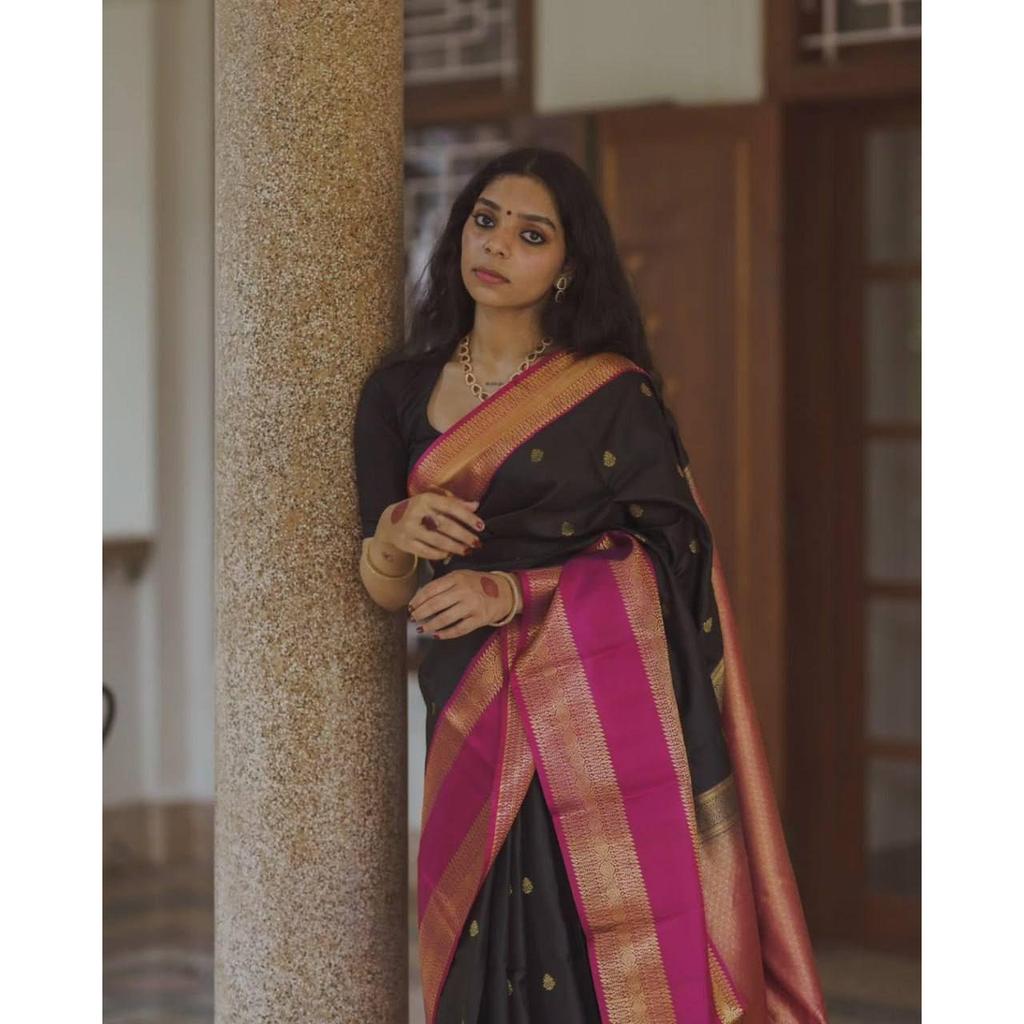New Launch - Soft Lychee Silk Saree with Rich Pallu and All Over Jacquard Work