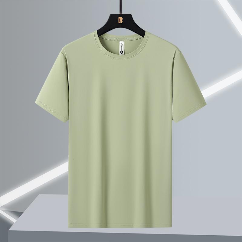 T-shirt Men's Short-sleeved Ice Silk Large Size Round Neck Quick-drying Stretch Short-sleeved T-shirt L-7XL