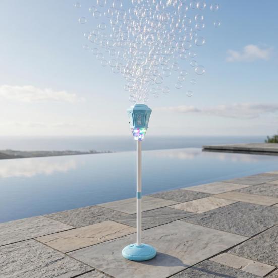 Automatic Bubble Machine Street Light Outdoor Bubble Blower with Lights And Music Adjustable Height Remote Control Bubble Maker for Parties Weddings