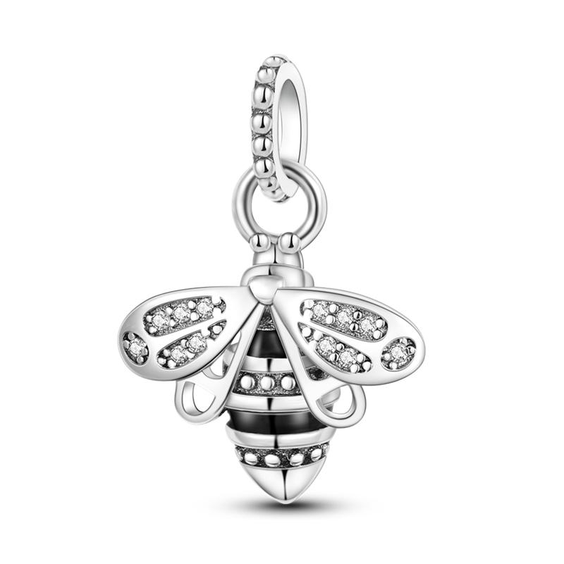 Plants Insects Charms Bead Copper Butterfly Dragonfly Cactus Clover Dangle Pendant Fit Pandora Bracelet Diy Jewelry