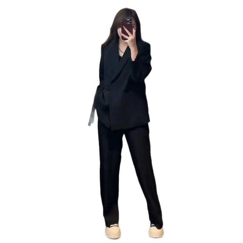 

Women s Plus Size Wide-Leg Pants Two-Piece Set - Spring/Fall Fashion 3XL (for 150-165 jin)