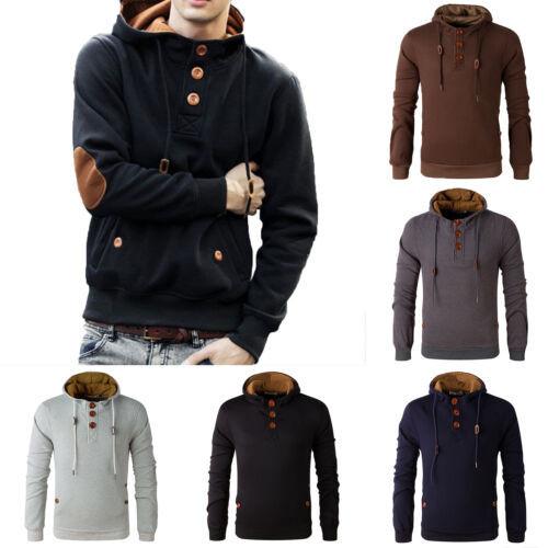 Mens Cowl Winter Neck Hooded Sweatshirt Coat Jacket Outwear Sweater Tops Jumper