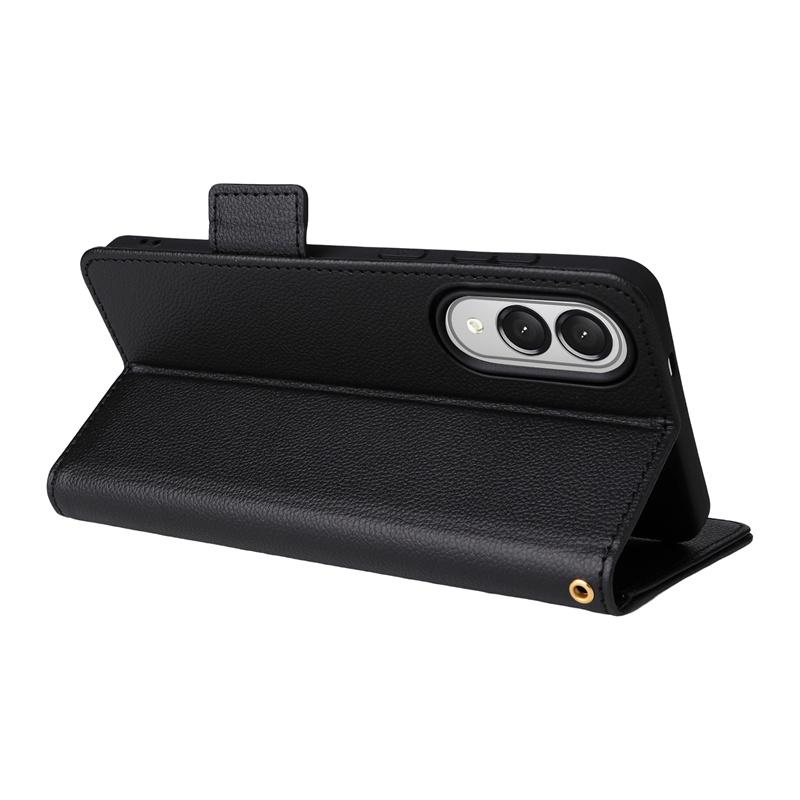 Für Samsung Galaxy S25 Edge Seitenverschluss Litschi-Muster Brieftasche Lederhülle für Galaxy S25 Edge Geldbörse Magnetische Handytaschen