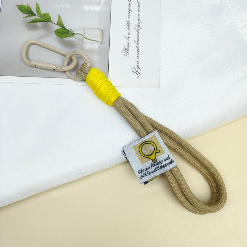 Keychain Lanyard: Color Block Knotted Woven Anti-Lost Phone Case Wrist Strap and DIY Jewelry Key Ring.