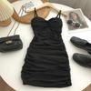 Summer Style Spaghetti Strap Dress - Sexy Twisted Knot Pleated Slim Fit Short Skirt for Mature Women