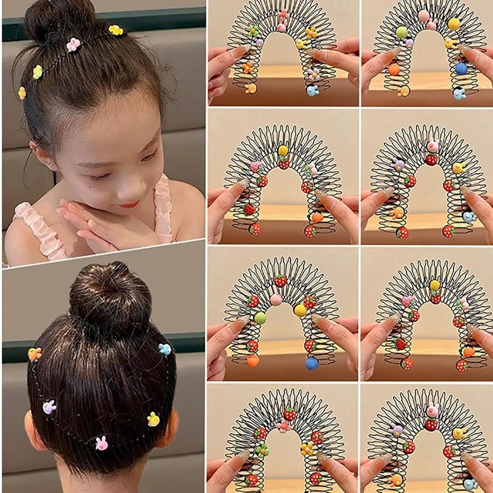 Nuovo pettine colorato a forma di cuore, pettine per capelli a estrazione a forma di stella, fascia per capelli con fiocco, filo invisibile, copricapo antiscivolo, per bambini e bambine