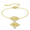 1Pcs Stainless Steel Cross Women's Red Bracelet Holy Mother Mary Pendant Bracelet Rouge Gold Color Jewelry Religious Gifts