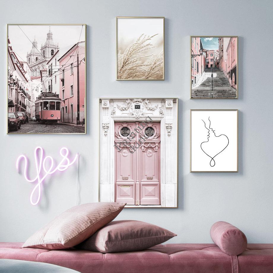 Pink Tram Street Door Almost Kiss Reed Quotes Nordic Posters Prints Canvas Painting Wall Art Pictures For Living Room Home Decor