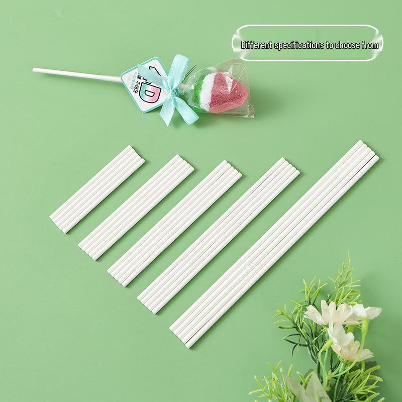 Bâtonnets pour sucettes et gâteaux en papier solide de qualité alimentaire - Lot de 100 pour la pâtisserie DIY et la fabrication de bonbons