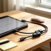 USB C Female Input to Two Male Output Power Cable with Separate On/Off Control, Integrated Assembly, 5V Rating, and Support for Two-Device Power Cord