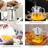 18.6 Oz/550Ml Glass Teapot Stovetop Borosilicate Clear Tea Kettle With Removable Stainless Steel Tea Brewer For Camping,Travel