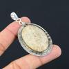 Sisters Day Deal Oval Fossil Coral Stone Daughter Pendant 925 Sterling Silver