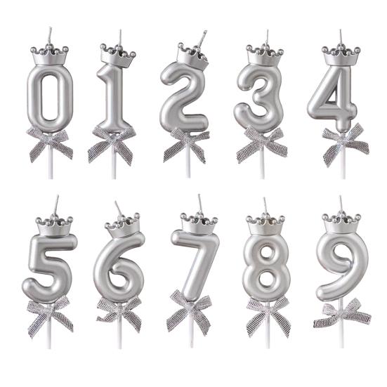 Number Cake Topper Candles 0-9 Cake Number Set Reusable Acrylic Cake Number Stand for Birthday Anniversary Milestone Celebrations