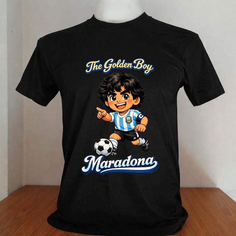 diego maradona argentina nation team cartoon shirt version L