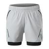 2-In-1 Men Running Shorts with Zipper Pockets Quick Dry Exercise Shorts for Training Gym Workout