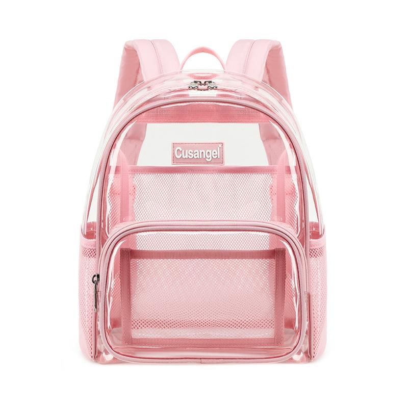 New Transparent Backpack For Women Jelly Double-Shoulder Bag Eco-Friendly TPU Student Schoolbag Fashionable And Versatile