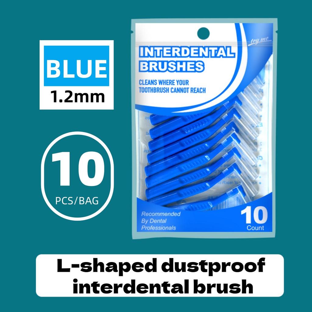 YS00259-10pcs L-shaped Interdental Brushes, Disposable/General-Purpose Packaging for Export