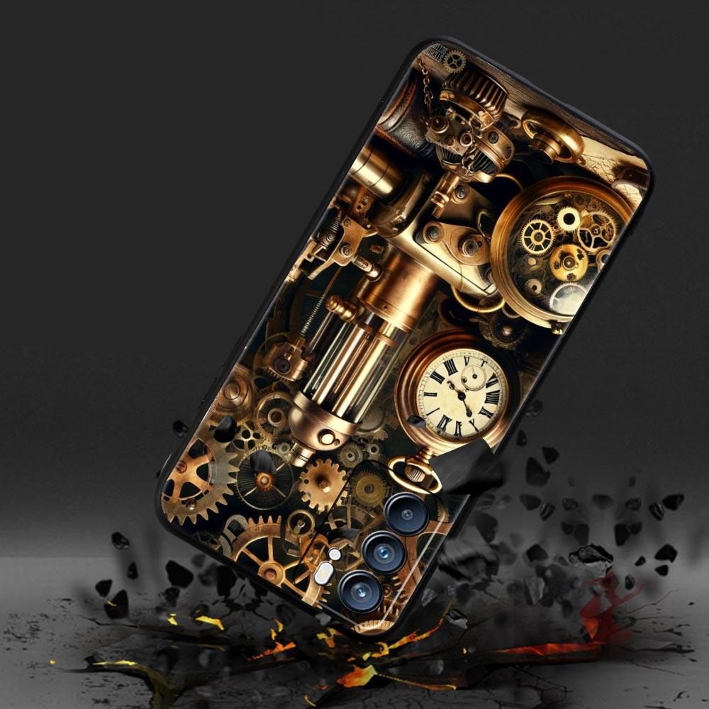 Mechanical Gear Pattern Phone Case For Oppo A17 A31 A54 A57 A78 A79 A98 Find X5 X6 Reno 6 7 8 10 11 12 13 F Pro Soft TPU Cover