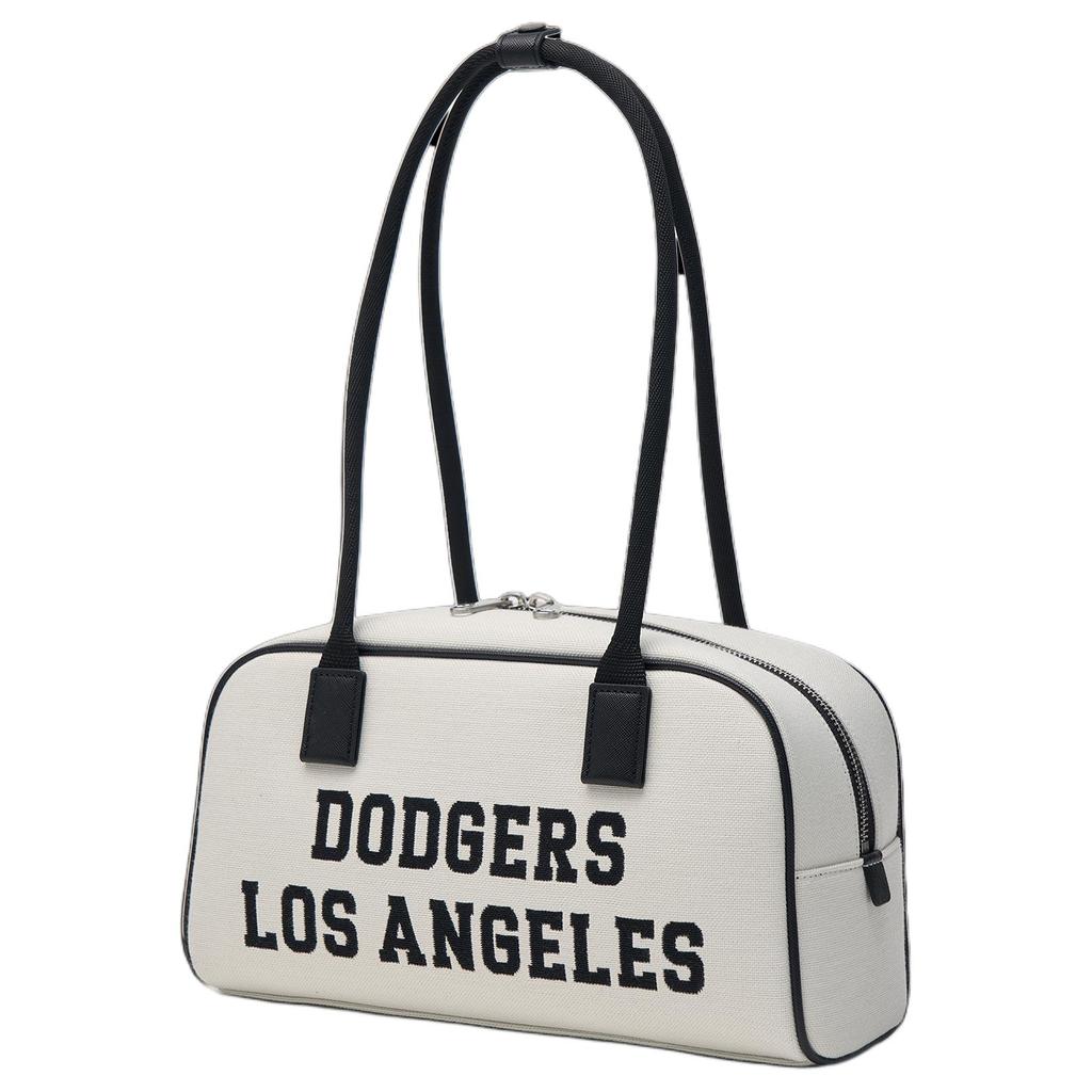 New MLB Artificial Leather Shoulder Bag Shoulder Bag Toast Bowling Bag Unisex Cream White 3ABQL014N-07CRM
