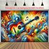 Telo di sfondo per chitarra colorato su piano 2D decorazioni per feste perfettamente adatte alle famiglie fibra di poliestere