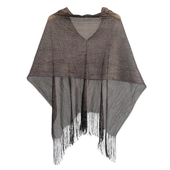 Women Beach Shawl Breathable Fabric Cover-up Shawl with Versatile Tassel Design Weddings Parties Travel Daily