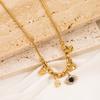 Vintage Stainless Steel 18K Gold Plated Chain Eye Star Charm Necklace for Women Jewelry Sweater Chain