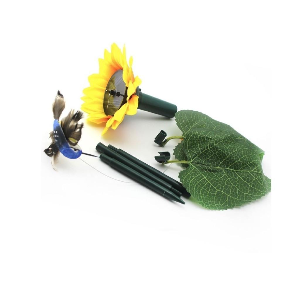 With Sunflower Solar Fluttering Hummingbirdsolar Or Battery Power Stake Garden