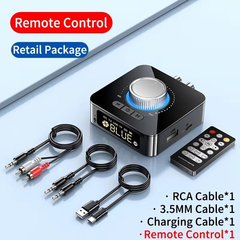 

Bluetooth Receiver Transmitter Remote Control Stereo Music 3.5mm AUX Jack RCA TF Card Wireless Audio Adapter for Car Kit TV PC