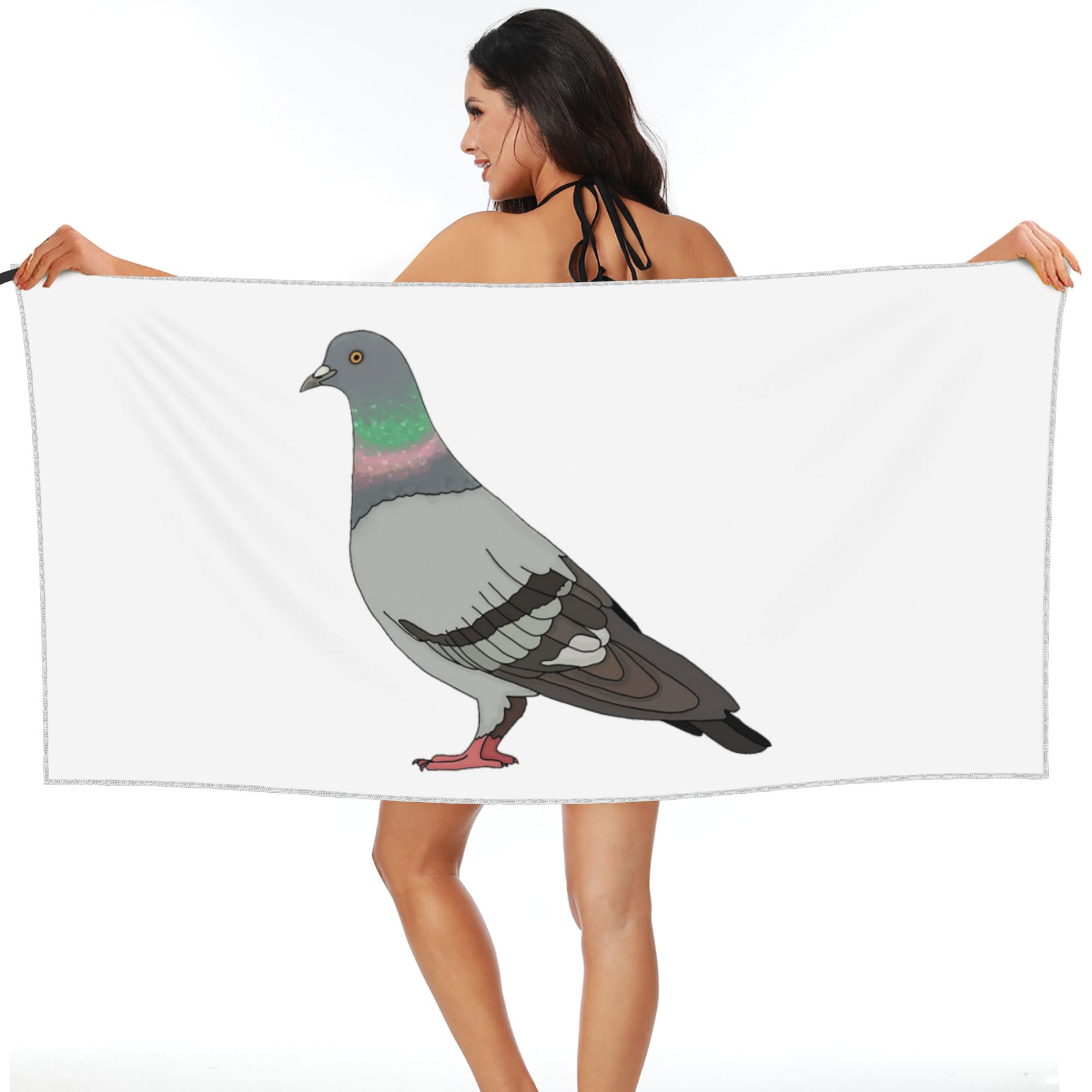 

pigeon walk grey Beach Towel Soft Microfiber Quick Dry Absorbent Quick Towels For Bath W40*H60(CM)