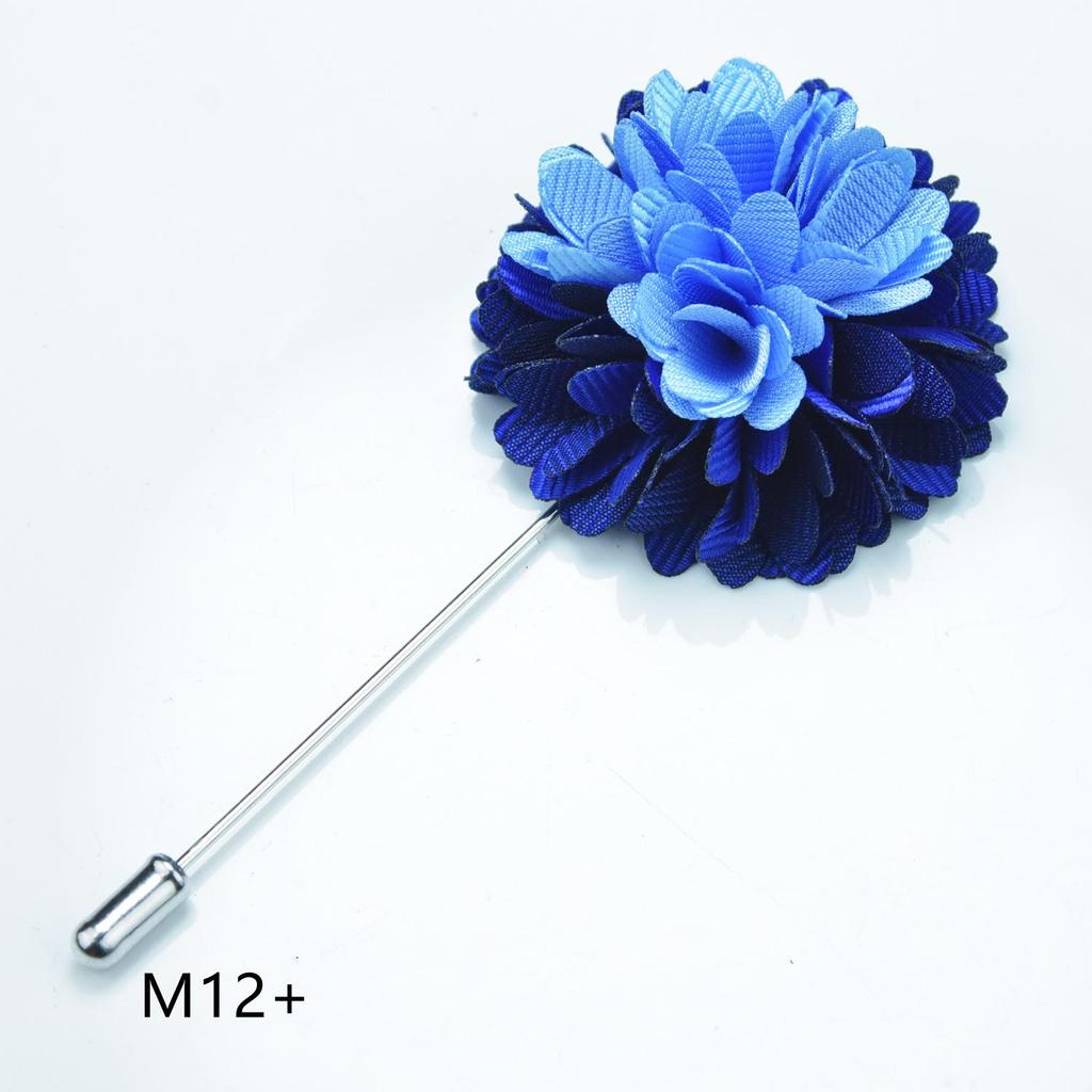 Handmade Floral Blue Corsage Brooch for Men & Women
