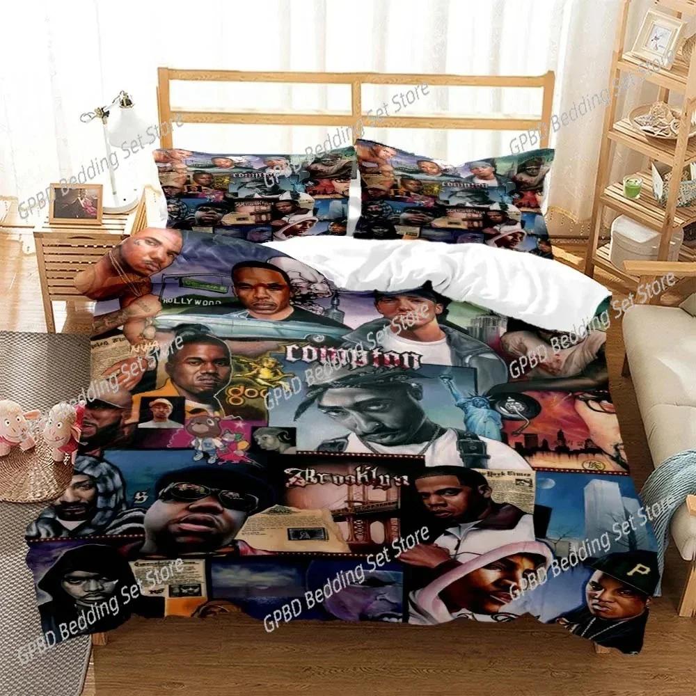 Comforter Hip Hop Rapper Bedding Set 3D Printed Suitable For Bedroom Kids Home Textile