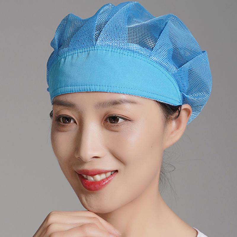 Breathable Dustproof Women's Work Cap - Mesh Chef Hat for Kitchen Hygiene, Oil & Smoke Proof