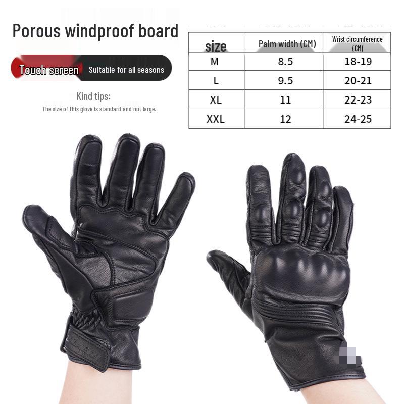 Breathable Leather Motorcycle Racing Gloves: Anti-Fall Protective, Touchscreen, Off-Road