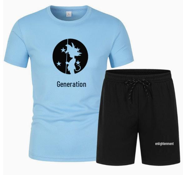 Anime Goku Mesh Sports T-shirt & Shorts Set - Breathable Basketball Uniform