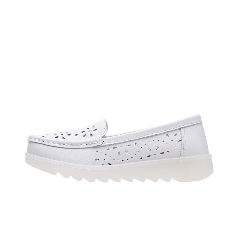 Women's Shoes Autumn and Winter Nurse Shoes White Comfortable Soft Sole Flat Heel Light Not Tired Feet Work White Shoes