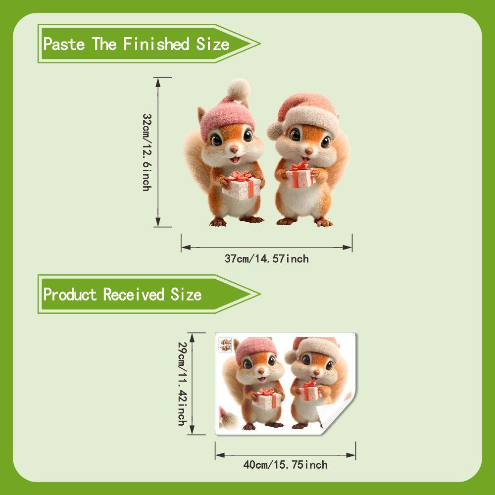 

Cartoon Santa Hat, Little Squirrel, Christmas Gift Wall Stickers, Christmas Room Decoration Wall Stickers 30*40cm
