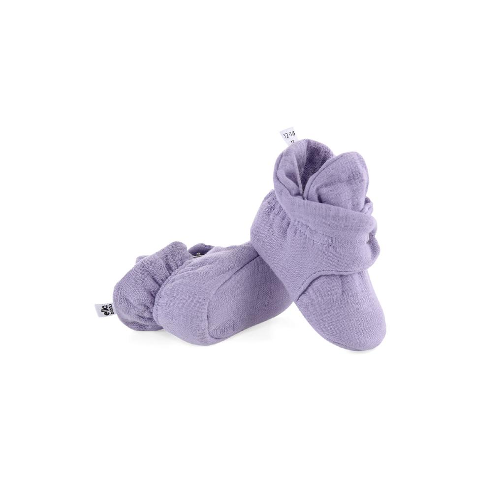 Babyschuhe aus Bio-Baumwoll-Musselin, Hausschuhe für Neugeborene, Beige