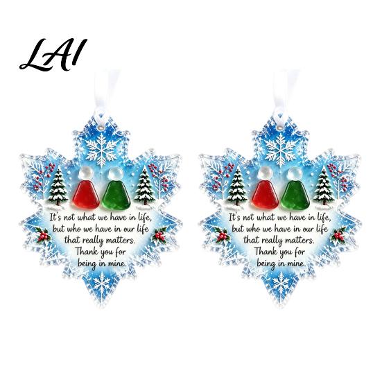 Holiday Window Ornaments Snowflake-Shaped Sea Glass Friendship Keepsake Christmas Ornament Acrylic Coastal Inspired Seasonal Home Accents