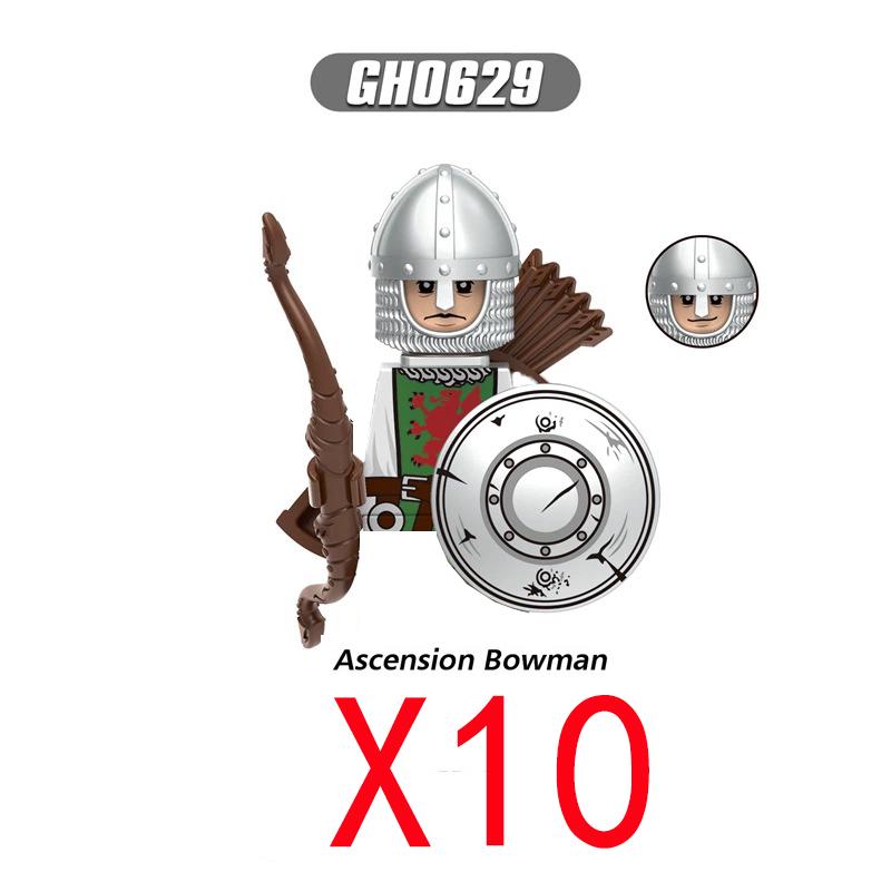 Medieval Military Building Blocks Solider Figures Gifts Weapons Shields Helmets Lionheart Teutonic Knights Militiaman Farmer MOC