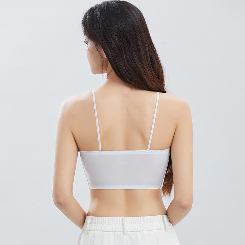 Foundation Invisible Ultra-Thin Seamless Lace Bra, Glitter Strap Lift Anti-Sag Wireless Push Up Bra for Small Bust Women