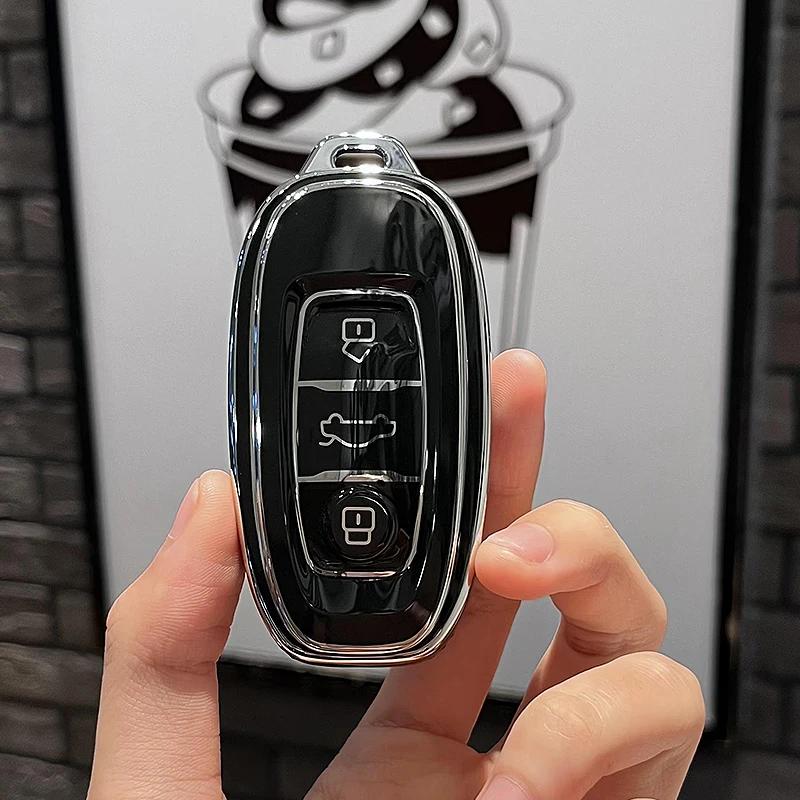 Car Dedicated Full-Cover Remote Control Protective Shell with Buckle for 2025 Hongqi E-QM5 – TPU Soft Gel Key Case Accessory