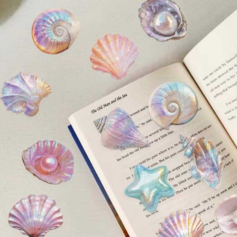 50Pcs Marine Themed Sticker Water Resistant Oceanic Decorative Sticker for Scrapbooking Water Bottle Phone Case Guitar