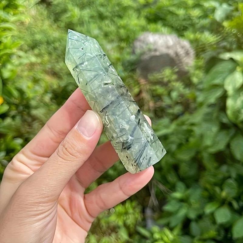 

Натуральний Преніт Шестигранний Кристалічний Стовпчик Орнамент 5-6 cm
