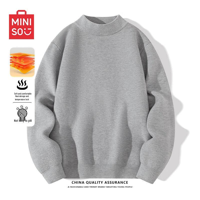 Miniso Men's Thermal Fleece-Lined Knit Sweater
