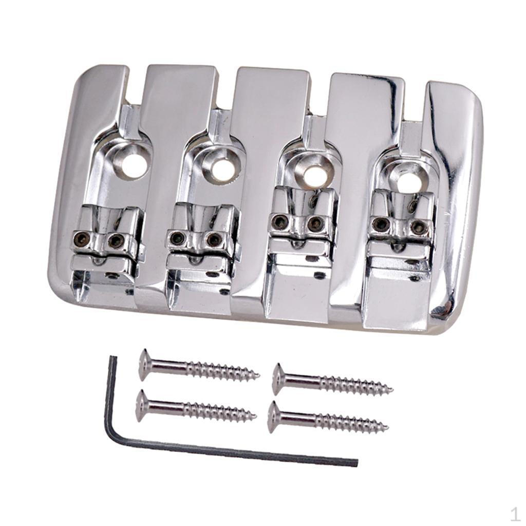 1 Set Iron Saddle Bridge Tailpiece W/ Scrwes For Electric Bass