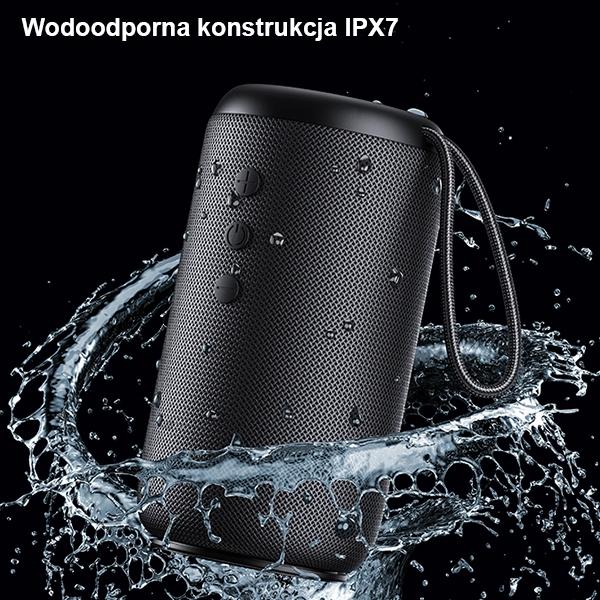 Głośnik Bluetooth 5.0 10W USAMS Waterproof z Smyczą Czarny