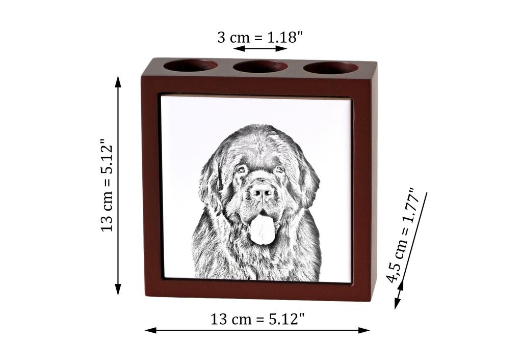 Newfoundland, Newfs, Newfies – Pen holder with a dog, desk organizer with a print | Art-Dog