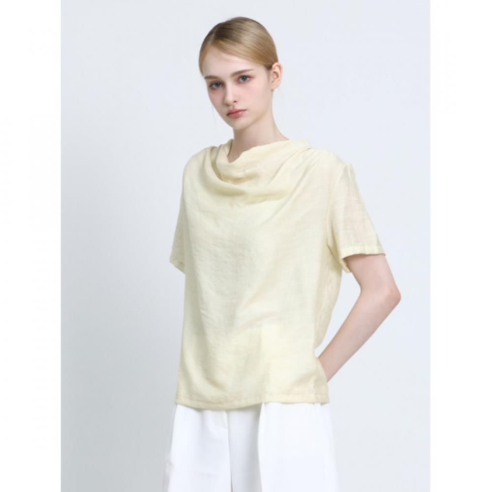 Ozoc Drapery Short Sleeve Blouse